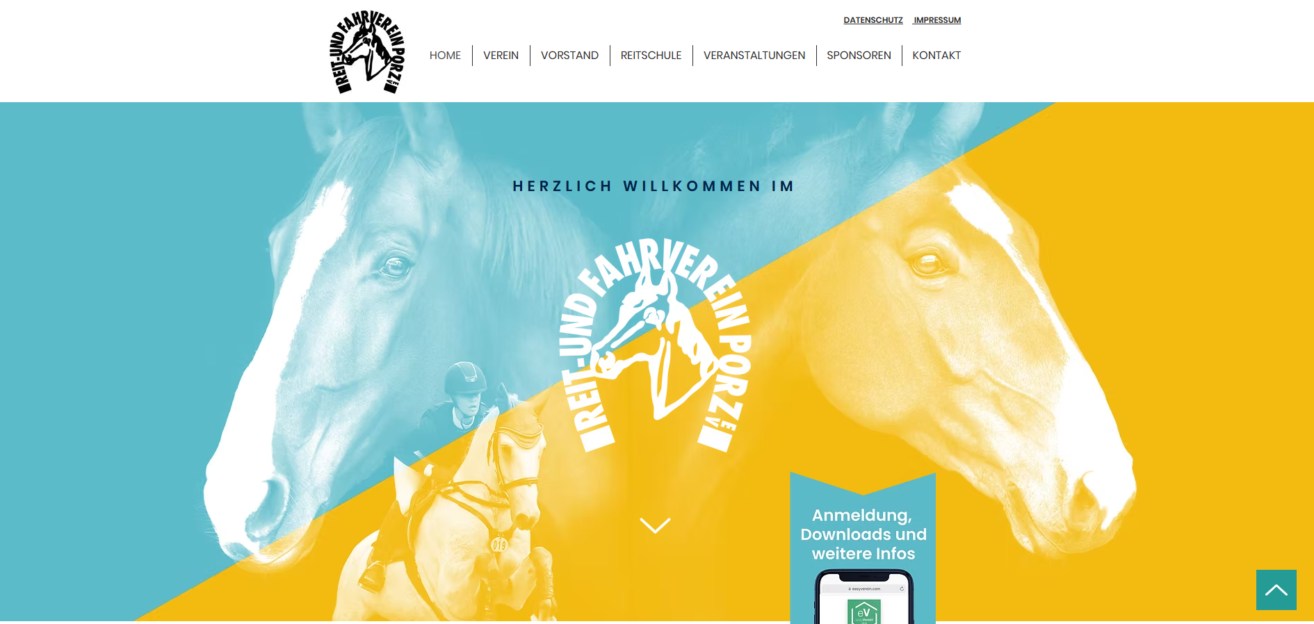 Aktuelle Website des Reitvereins vor dem Redesign