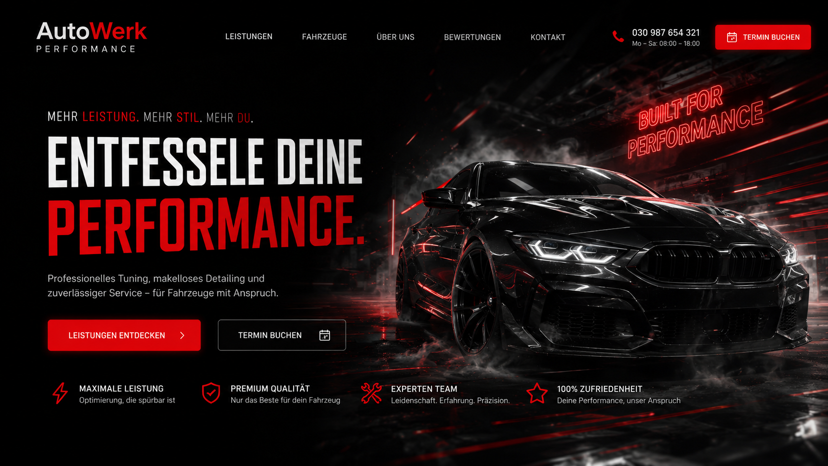 Kfz-Performance-Website Vorschau